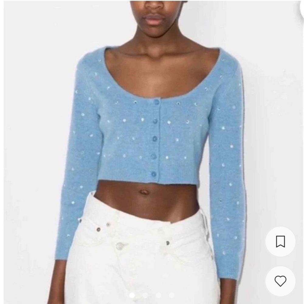 reformation nathalia embellished wool cardigan